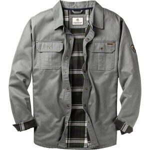 Mens Wolf Whitetails Flannel Lined Shirt Jacket Waxed Cotton Water Resis
